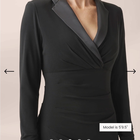 Adrianna Papell Black Cowl Neck Ruched Cocktail Dress - Picture 2 of 7